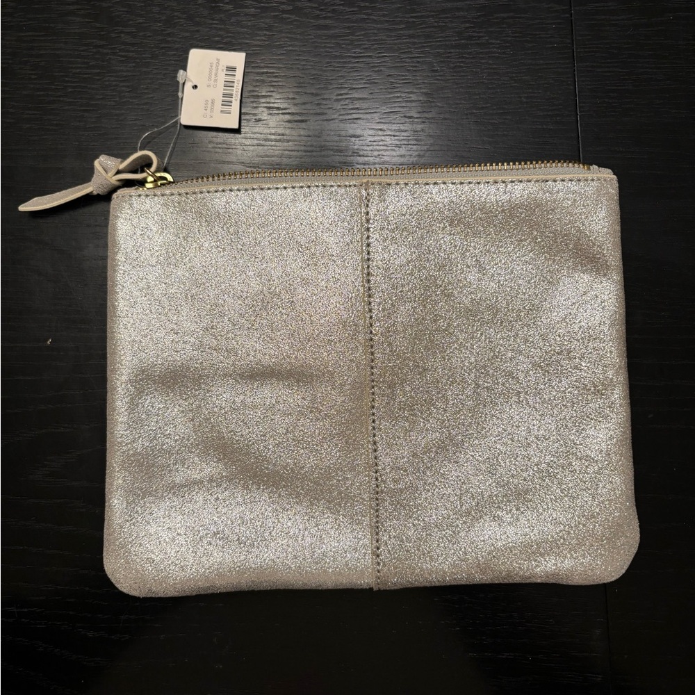 Anthropologie Silver Clutch Bag
